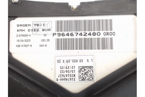 Recambio de cuadro completo para peugeot 307 break / sw (s1) 2.0 hdi 90 referencia OEM IAM P9646742480  