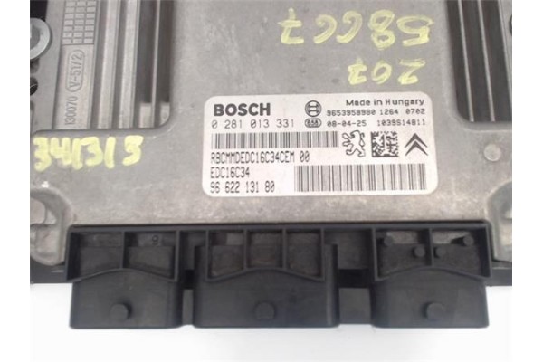 Recambio de centralita para peugeot 207 1.6 hdi referencia OEM IAM 9653958980 0281012331 