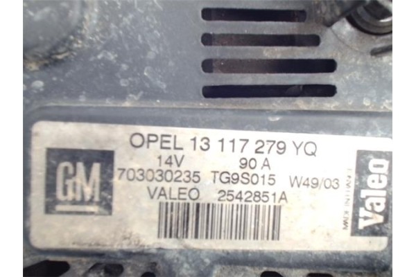 Recambio de alternador para opel corsa c 1.3 cdti referencia OEM IAM 13117279YQ 2542851 13117279 , OPEL | 13283344 , OPEL | 3140
