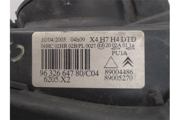 Recambio de faro delantero dcho para citroen c5 berlina 2.0 hdi referencia OEM IAM 9632664780 89004486 