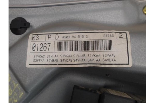 Recambio de mecanismo elevalunas trasero derecho para seat toledo (1m2) 1.9 tdi referencia OEM IAM 1M0839462A 101702 (1J4959812C