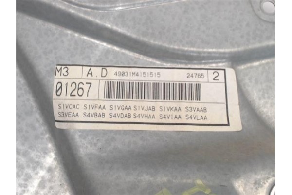 Recambio de mecanismo elevalunas delantero derecho para seat toledo (1m2) 1.9 tdi referencia OEM IAM 1M0837462A 467152 1M0837462