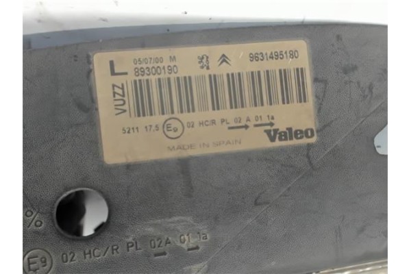 Recambio de faro delantero izquierdo para citroen xsara picasso referencia OEM IAM 89300190 9631495180 