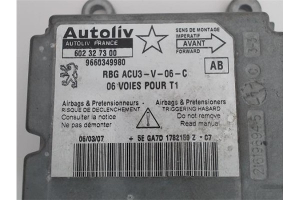 Recambio de centralita airbag para peugeot 206 1.4 i referencia OEM IAM 9660349980  
