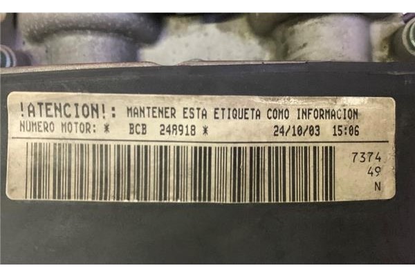 Recambio de motor completo para seat leon (1m1) 1.6 16 v referencia OEM IAM BCB  