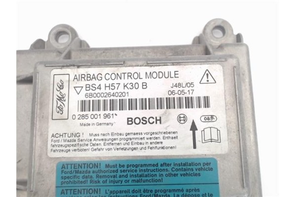 Recambio de centralita airbag para mazda 3 berlina (bk) 1.6 di turbo referencia OEM IAM BS4H57K30B 0285001961 