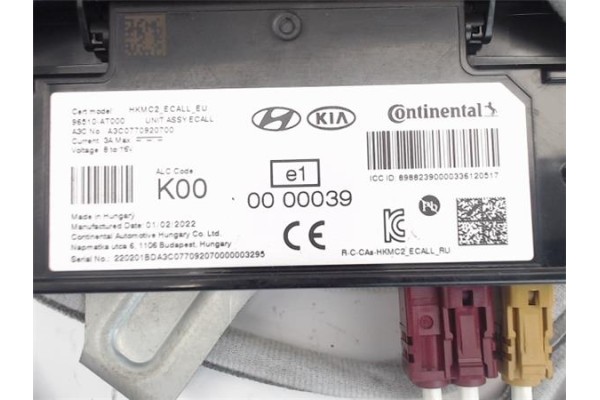 Recambio de centralita para kia niro () híbrido vision referencia OEM IAM 391S208AE0  