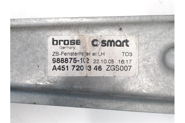 Recambio de mecanismo elevalunas delantero izquierdo para smart fortwo coupe 0.8 fortwo coupe cdi (33kw) (451.300) referencia OE