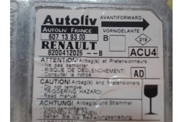 Recambio de centralita airbag para renault megane ii (bm0/1_, cm0/1_) 1.6 16v referencia OEM IAM 8200412026 607139300 