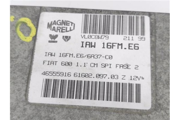 Recambio de centralita para fiat seicento (187) 1.1 (187axb, 187axb1a) referencia OEM IAM 46555916 IAW16FME6 