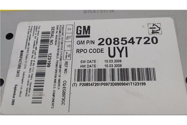 Recambio de radio / cd para opel insignia berlina 2.0 cdti referencia OEM IAM 20854720  