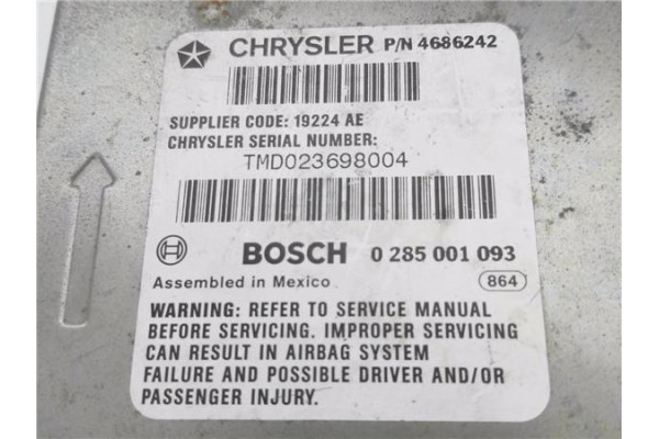 Recambio de centralita airbag para chrysler voyager gs 2.5 td referencia OEM IAM 4686242 0285001093 