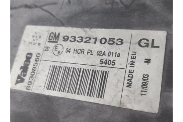 Recambio de faro delantero izquierdo para opel meriva 1.4 enjoy referencia OEM IAM 93321053  