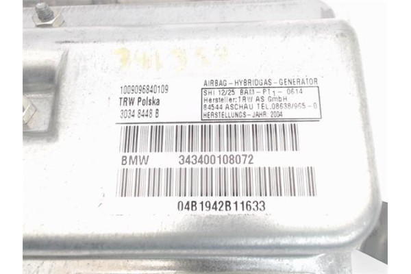 Recambio de airbag lateral delantero derecho para bmw serie x3 (e83) 2.5i referencia OEM IAM 343400108072 04B1942B11633 