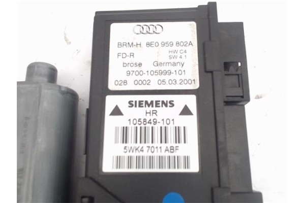 Recambio de motor elevalunas trasero derecho para audi a4 berlina (8e) 1.8 t referencia OEM IAM 8E0959802A  