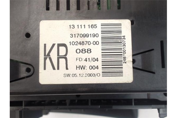 Recambio de reloj horario para opel astra h berlina 1.7 cdti referencia OEM IAM 13111165 317099190 