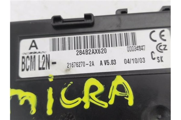 Recambio de centralita para nissan micra (k12e) 1.2 16v referencia OEM IAM 284B2AX620 BCM2LN 