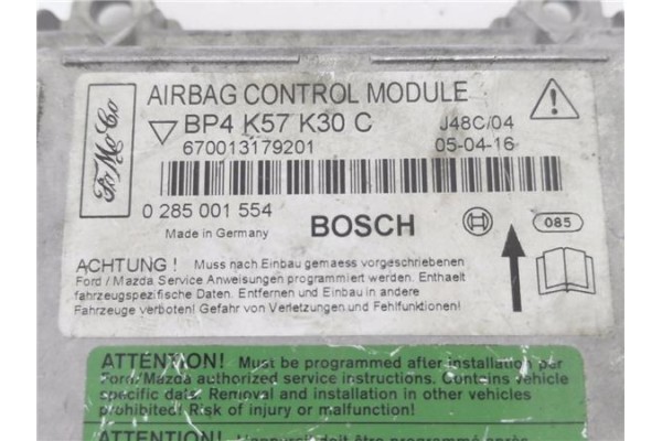 Recambio de centralita airbag para mazda 3 berlina (bk) 1.6 di turbo referencia OEM IAM BP4K57K30C 285001554 