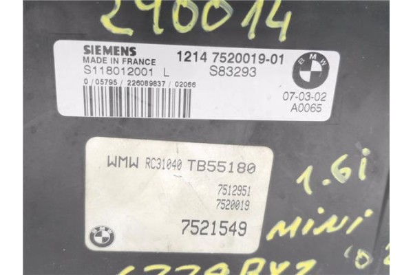 Recambio de centralita para mini mini (r50,r53) 1.6 cooper referencia OEM IAM 1214752001901 7521549 