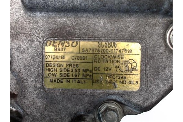 Recambio de compresor aire acond. para fiat bravo (182) 1.2 16v 80 trofeo referencia OEM IAM 51747318 5A7875200 