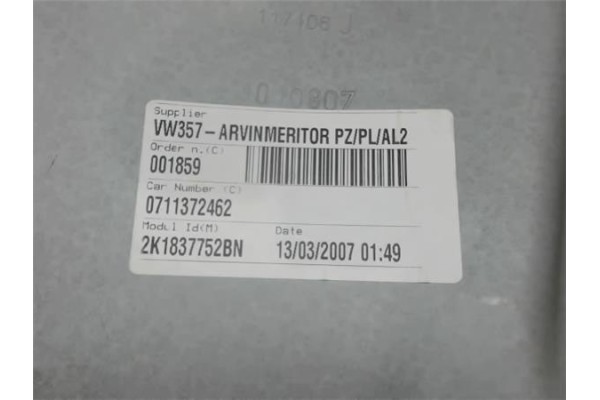 Recambio de elevalunas manual delantero derecho para volkswagen caddy (2k) 1.9 kombi referencia OEM IAM 2K1837752BN  
