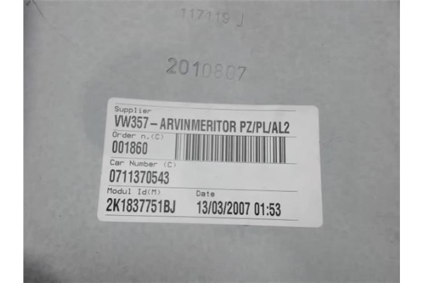 Recambio de elevalunas manual delantero izquierdo para volkswagen caddy (2k) 1.9 kombi referencia OEM IAM 2K1837751BJ  