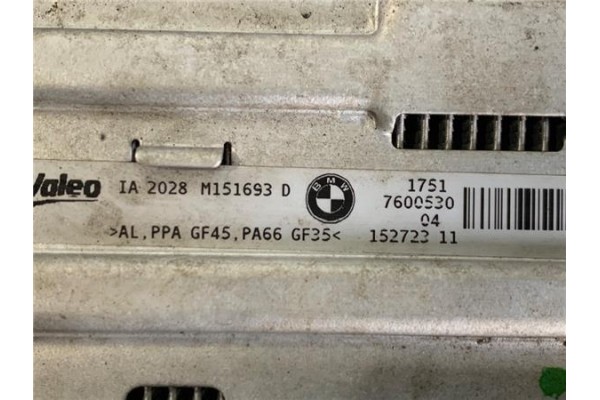 Recambio de intercooler para bmw serie 1 berlina 5p (f20) 2.0 116d referencia OEM IAM 17517600530  