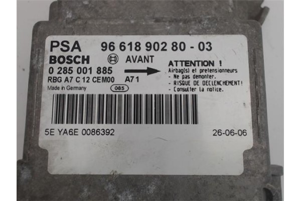 Recambio de centralita airbag para peugeot 207 1.6 hdi referencia OEM IAM 9661890280  