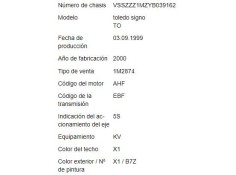 seat toledo (1m2) del año 1999