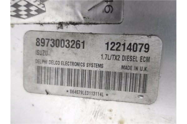 Recambio de centralita para opel combo (corsa c) 1.7 di 16v referencia OEM IAM 8973003261 12214079 