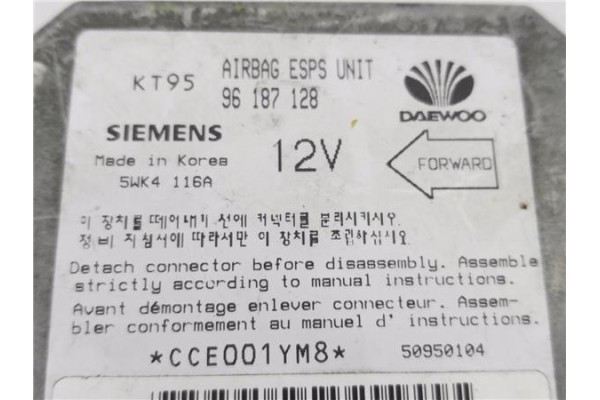 Recambio de centralita airbag para daewoo nexia referencia OEM IAM 96187128 5WK4116A 