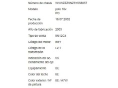 volkswagen polo iv (9n1) del año 2003