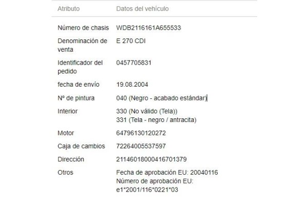 mercedes-benz clase e (bm 211) berlina del año 2005