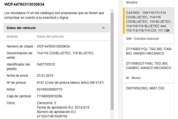 mercedes-benz vito furgón (447) del año 2015