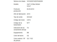 volkswagen golf vi (5k1) del año 2012