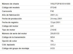 opel astra g berlina del año 2001