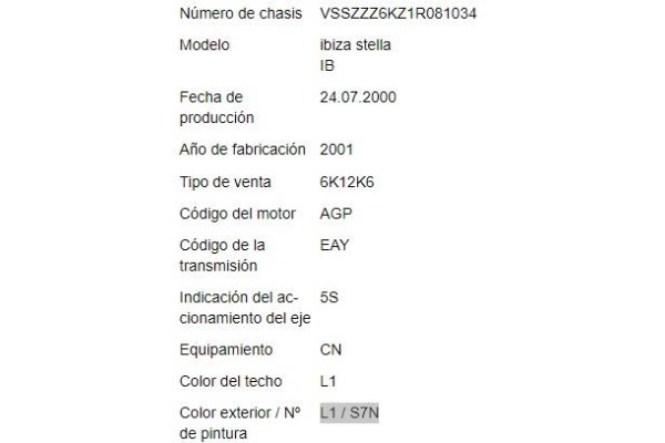 seat ibiza (6k1) del año 2000