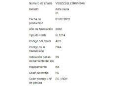 seat ibiza (6l1) del año 2002