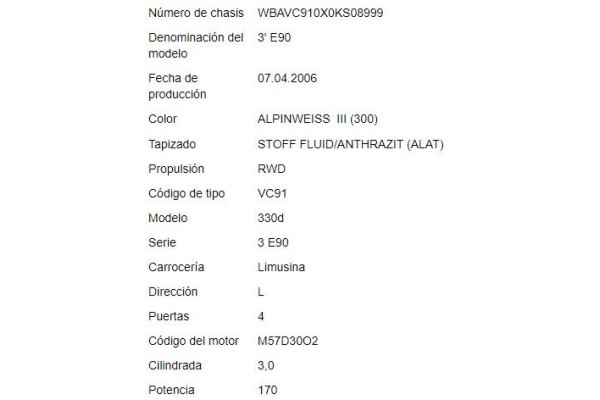 bmw serie 3 berlina (e90) del año 2006