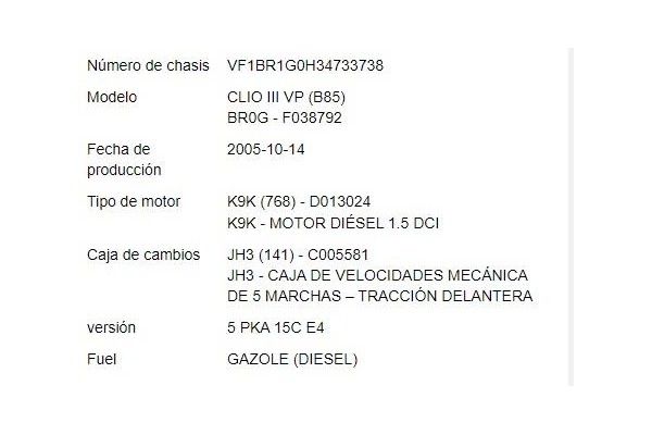renault clio iii del año 2005