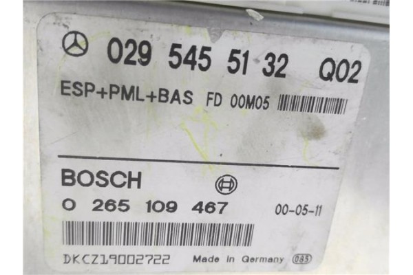 Recambio de centralita para mercedes-benz clase e (bm 210) berlina 3.2 320 (210.065) referencia OEM IAM 0295455132 265109467 