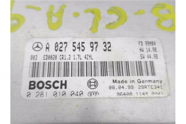 Recambio de centralita para mercedes-benz clase a (bm 168) 1.7 160 cdi (168.007) referencia OEM IAM A0275459732 281010040 