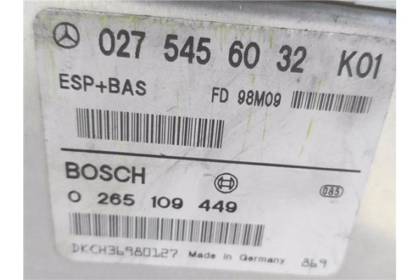 Recambio de centralita para mercedes-benz clase a (bm 168) 1.7 170 cdi (168.008) referencia OEM IAM 0275456032 265109449 