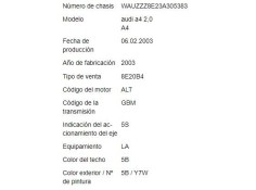 audi a4 berlina (8e) del año 2003