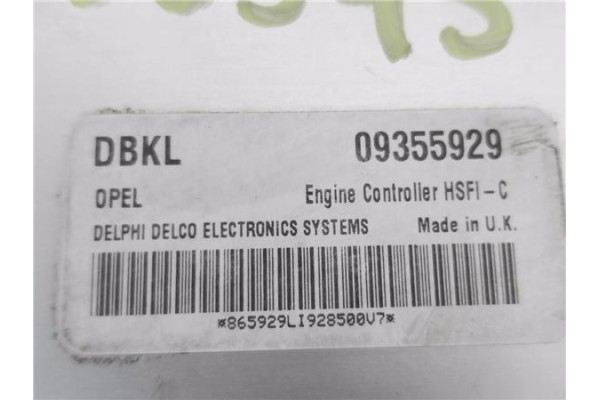Recambio de centralita para opel astra g fastback (f48_, f08_) 1.6 16v referencia OEM IAM 09355929  