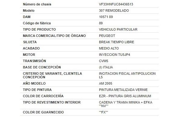 peugeot 307 break/ sw (s2) del año 2006
