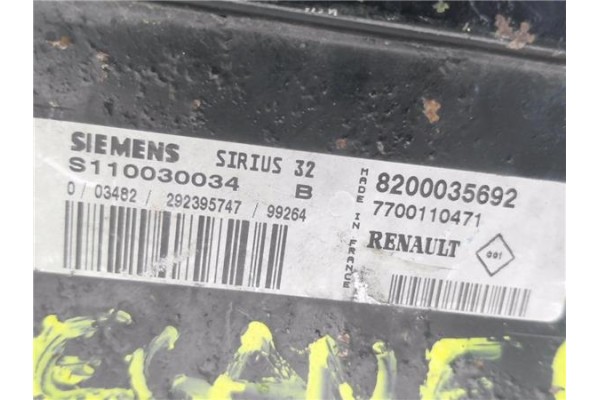 Recambio de centralita para renault megane i (ba0/1_) 1.6 16v (ba11, ba04, ba0b, ba1j) referencia OEM IAM 8200035692 S110030034 
