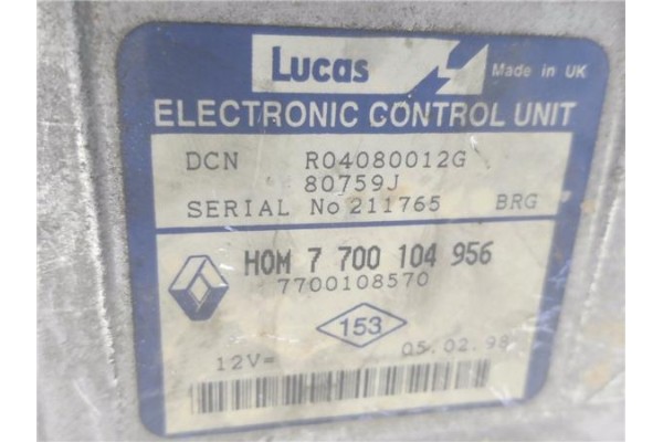 Recambio de centralita para renault kangoo i (f/kc0) d 55 1.9 (kc0d) referencia OEM IAM 7700104956 R04080012G 