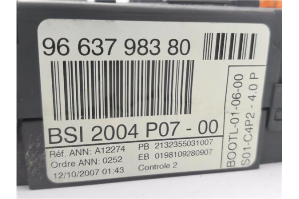 Recambio de bsi para fiat scudo 2.0 d multijet referencia OEM IAM 9663798380 2004P0700 