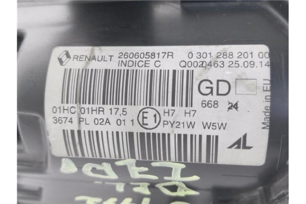 Recambio de faro delantero izquierdo para renault megane iii sport tourer 1.5 business referencia OEM IAM 260605817R 30128820100